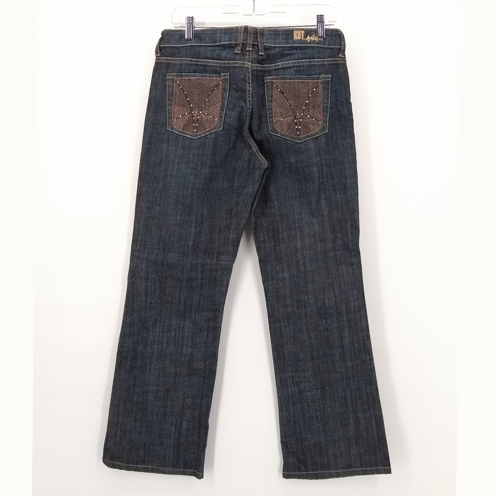 KUT FROM THE KLOTH Embellished Pockets Jeans 6 Boot Cut Dark Wash Jeans Blingy